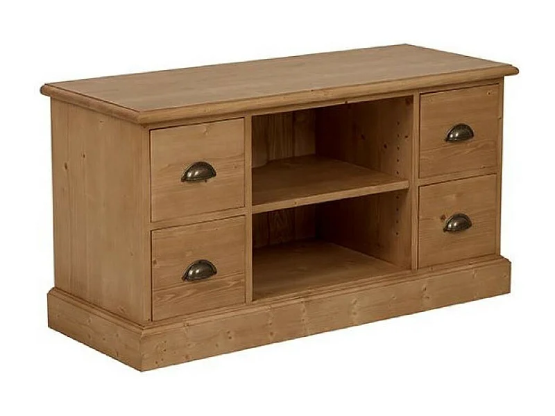 Meuble tv 4 tiroirs Bois Marron - Natural Interior's