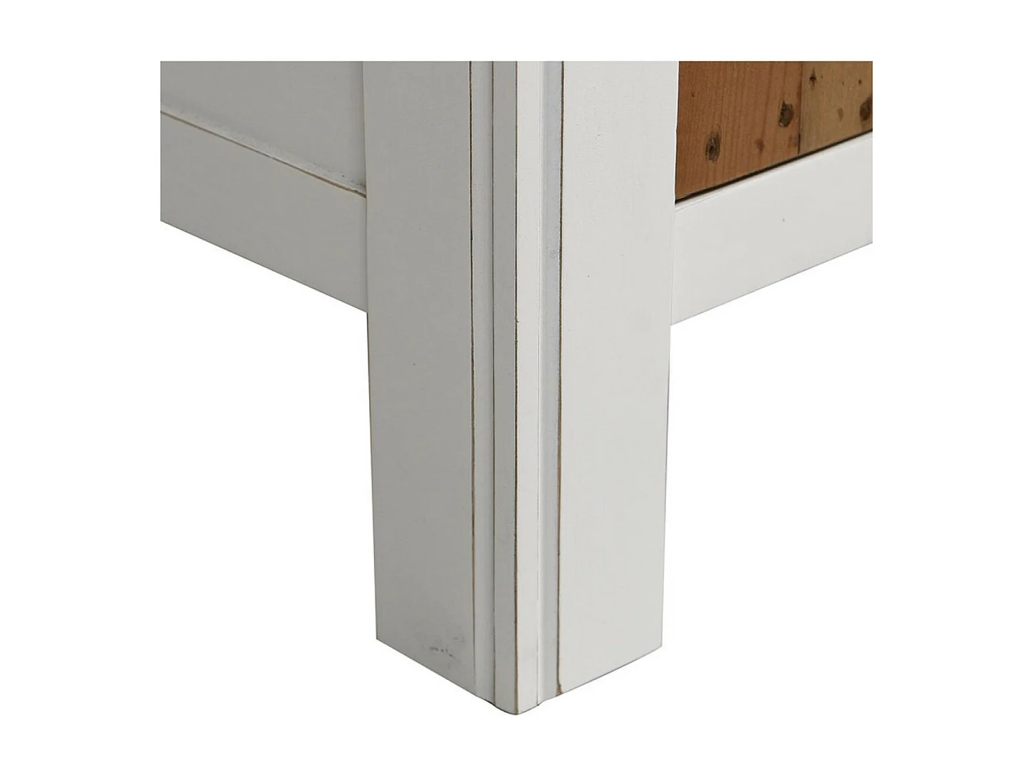 Meuble tv avec rangements Bois Blanc - Rivages Interior's