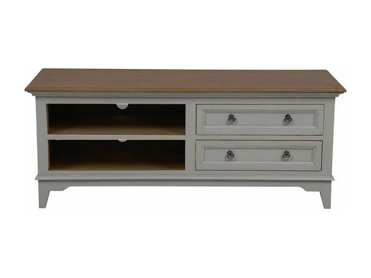 Meuble tv 2 tiroirs Bois Gris - Esquisse Interior's