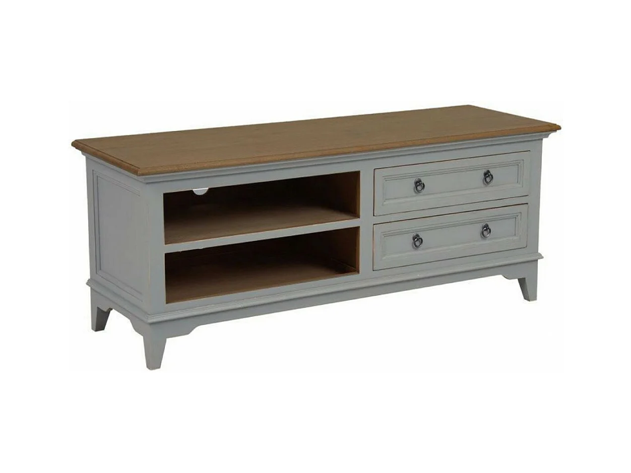 Meuble tv 2 tiroirs Bois Gris - Esquisse Interior's
