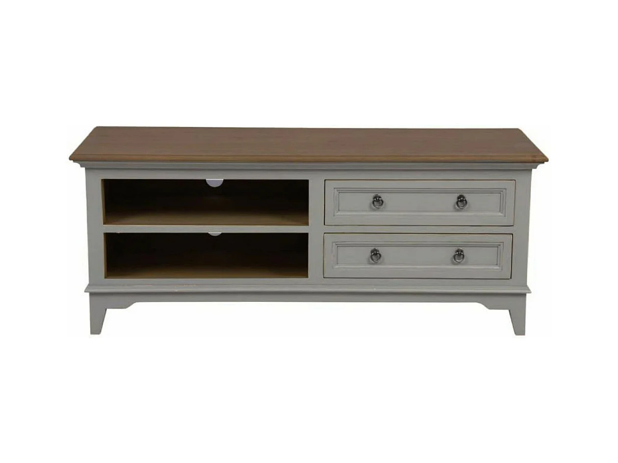 Meuble tv 2 tiroirs Bois Gris - Esquisse Interior's