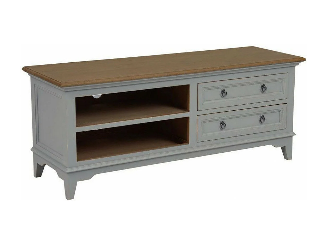 Meuble tv 2 tiroirs Bois Gris - Esquisse Interior's
