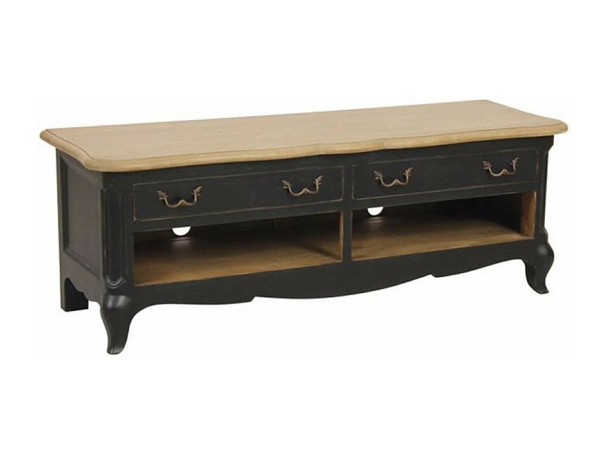 Meuble tv avec rangements Bois Noir - Manoir Interior's