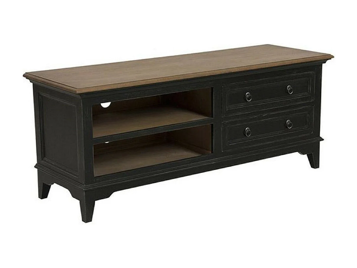 Meuble tv 2 tiroirs Bois Noir - Esquisse Interior's