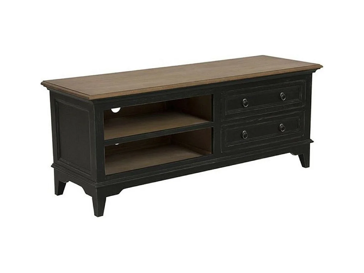 Meuble tv 2 tiroirs Bois Noir - Esquisse Interior's