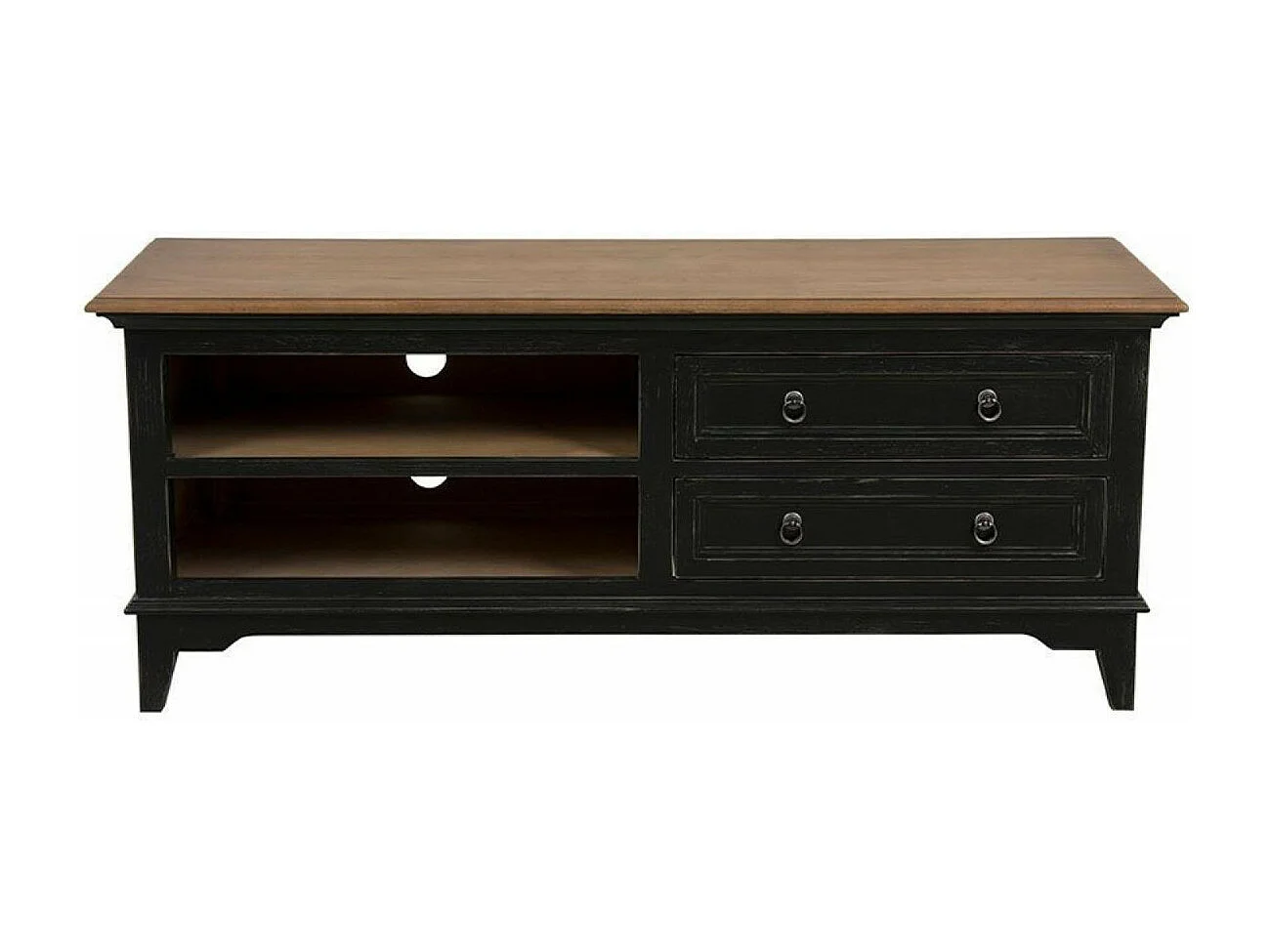 Meuble tv 2 tiroirs Bois Noir - Esquisse Interior's