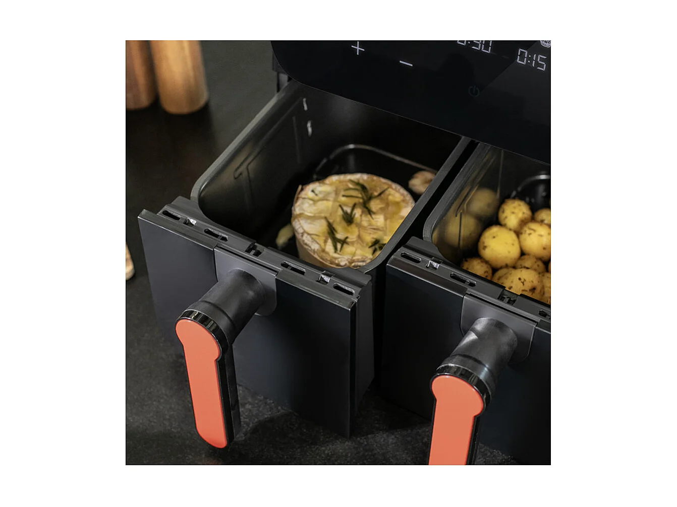 Livoo Friteuse sans huile 2 x 4.5l 2400w noir - DOC316