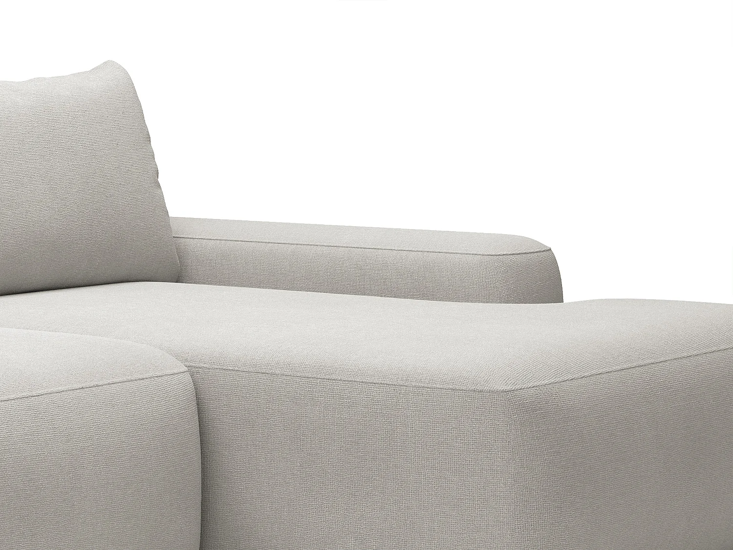 Canapé d'angle droit convertible en tissu texturé gris clair DAVISO