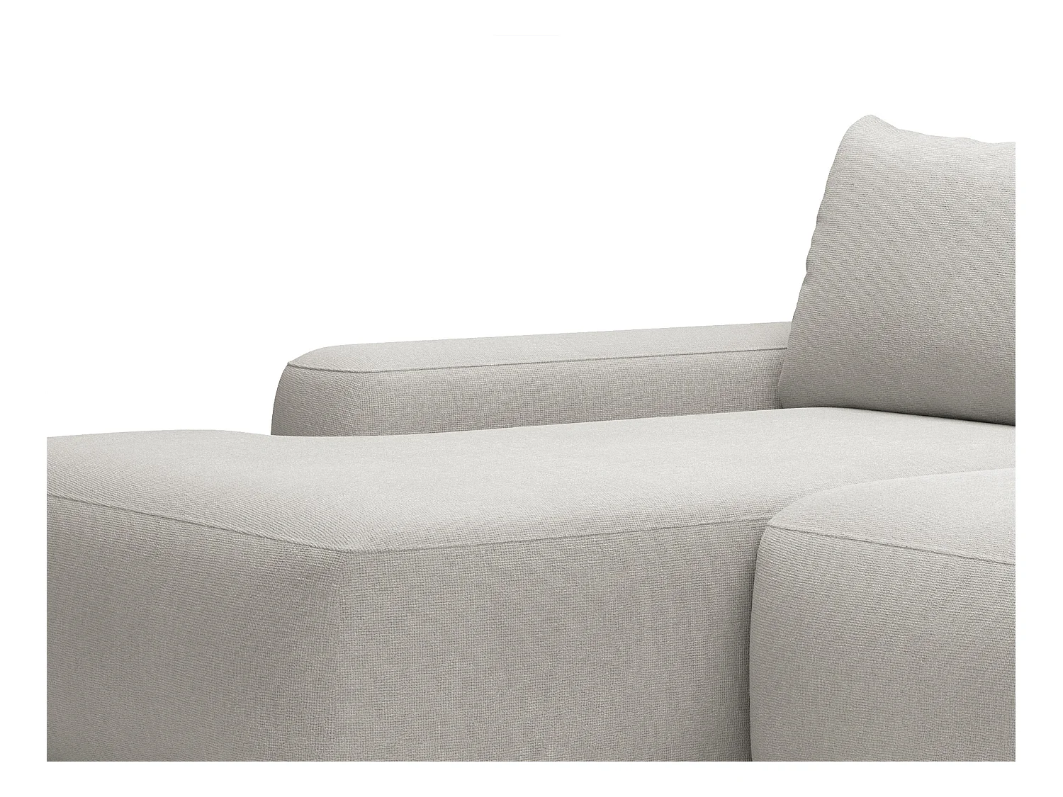 Kanapa narożna lewostronna rozkładana z tkaniny teksturowanej jasnoszara – DAVISO