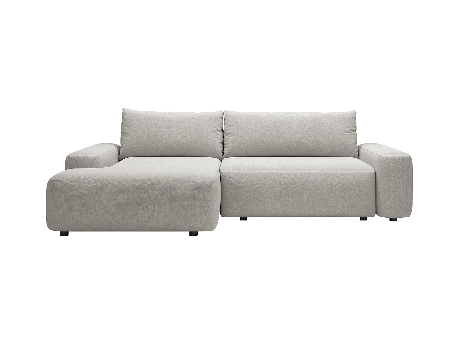 Ecksofa mit Schlaffunktion - Ecke links - Strukturstoff - Hellgrau - DAVISO