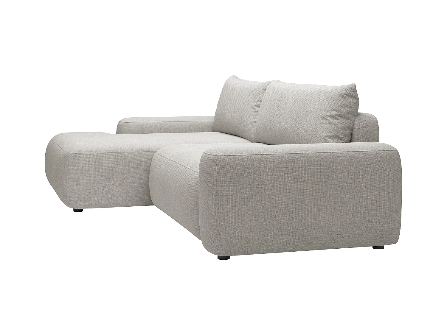 Ecksofa mit Schlaffunktion - Ecke links - Strukturstoff - Hellgrau - DAVISO