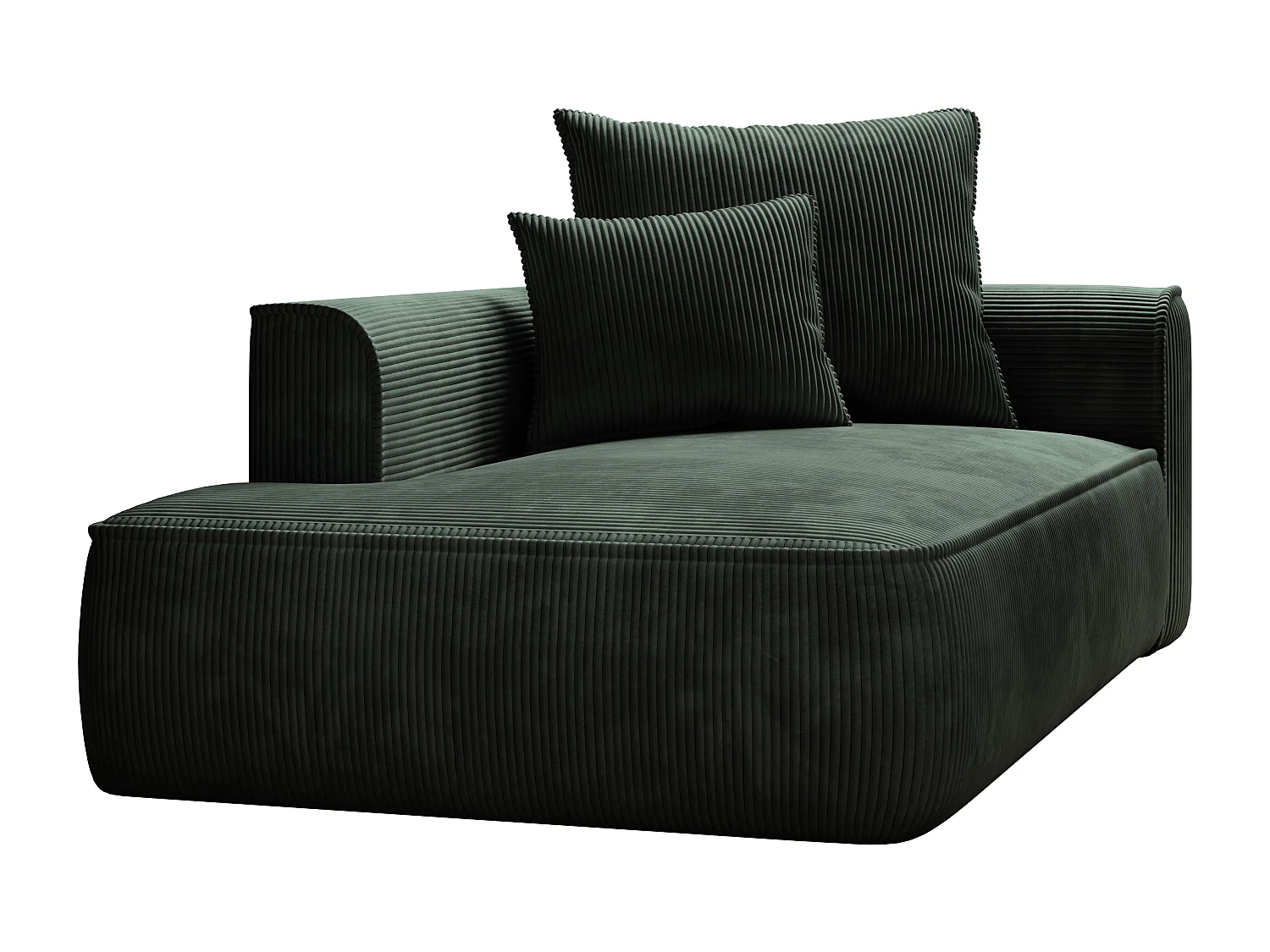 Recamiere - linksseitig - Cord - Grün - PINETA