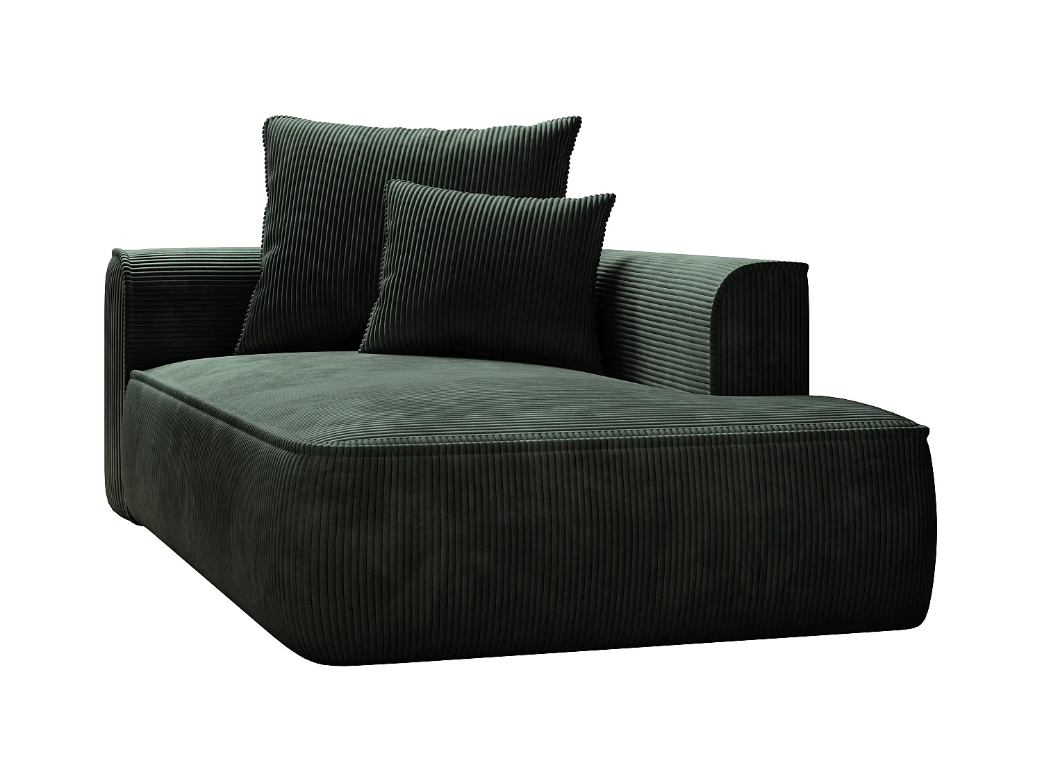 Recamiere - rechtsseitig - Cord - Grün - PINETA