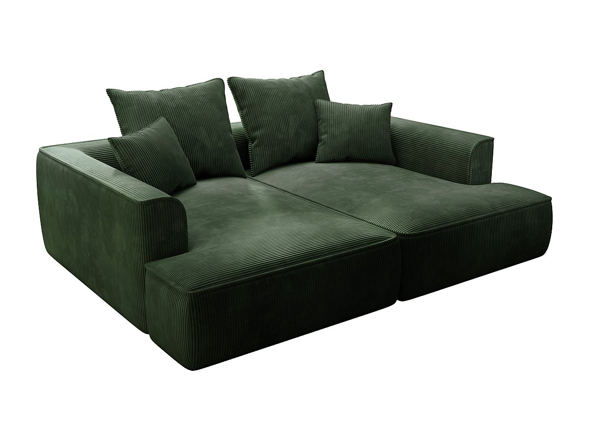 Sofa 3-Sitzer - tiefe Komfortsitzfläche - Cord - Grün - PINETA günstig online kaufen