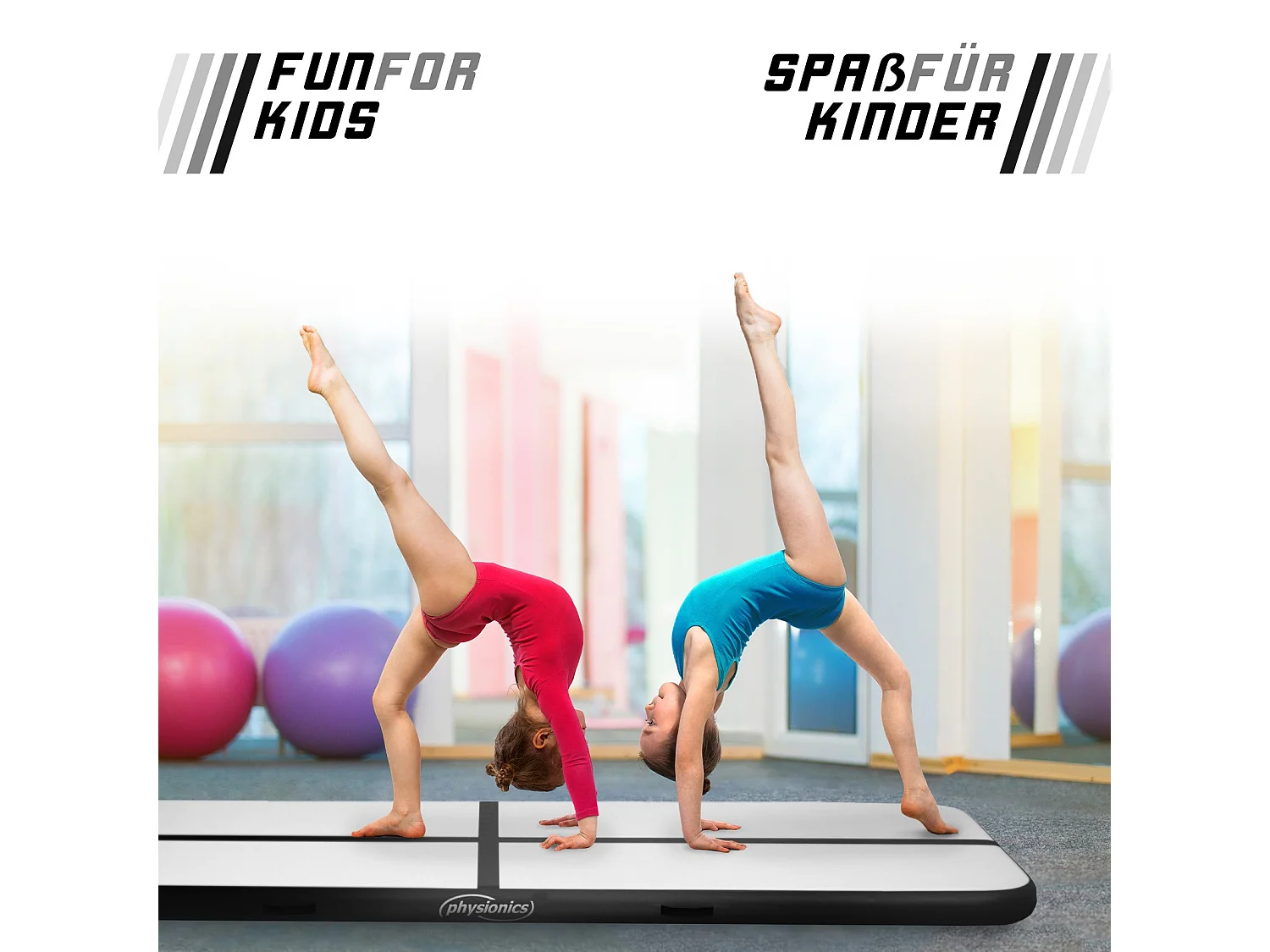 Tapis de gymnastique / Tapis de yoga - 600 x 100 x 10 cm - avec pompe électrique - noir