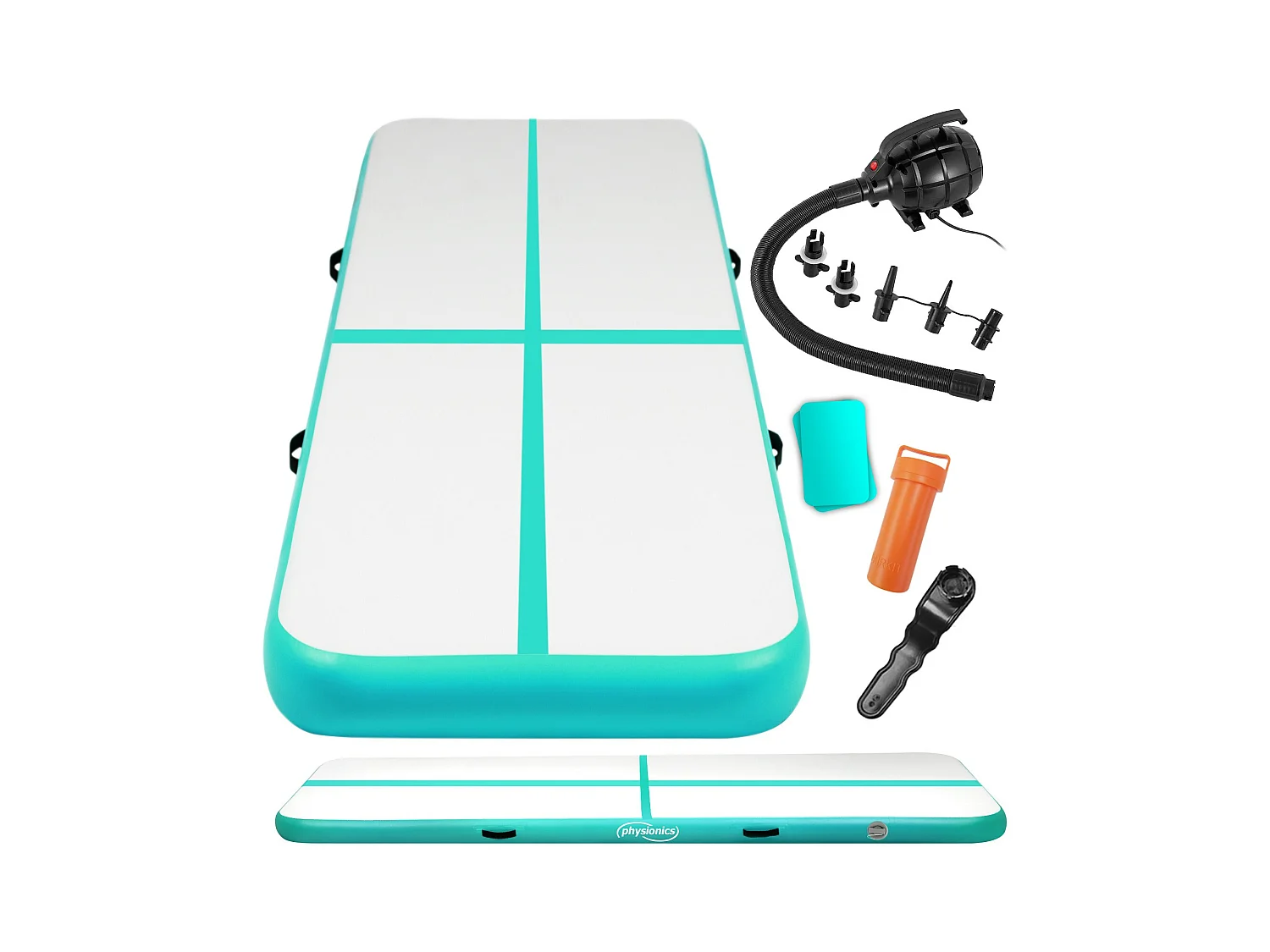 Turnmat / Yogamat - 800 x 100 x 10 cm - met elektrische pomp - Mintgroen