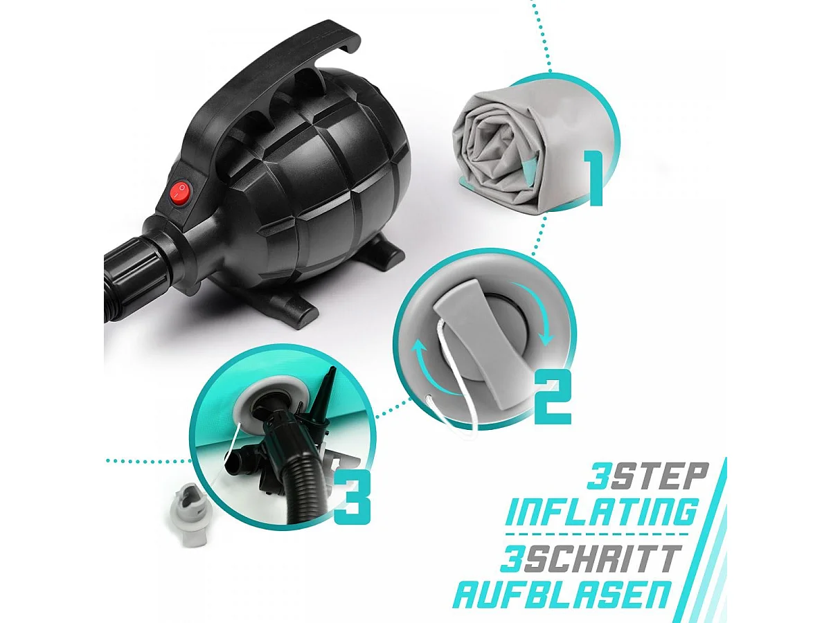 Tapis de gymnastique / Tapis de yoga - 500 x 100 x 10 cm - avec pompe électrique - vert menthe