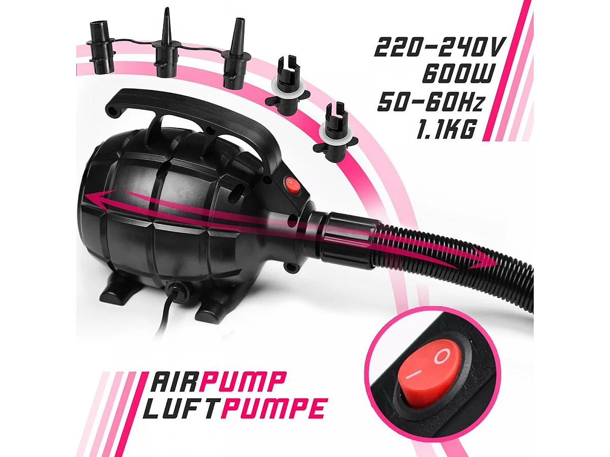 Tapis de gymnastique / Tapis de yoga - 500 x 100 x 10 cm - avec pompe électrique - rose