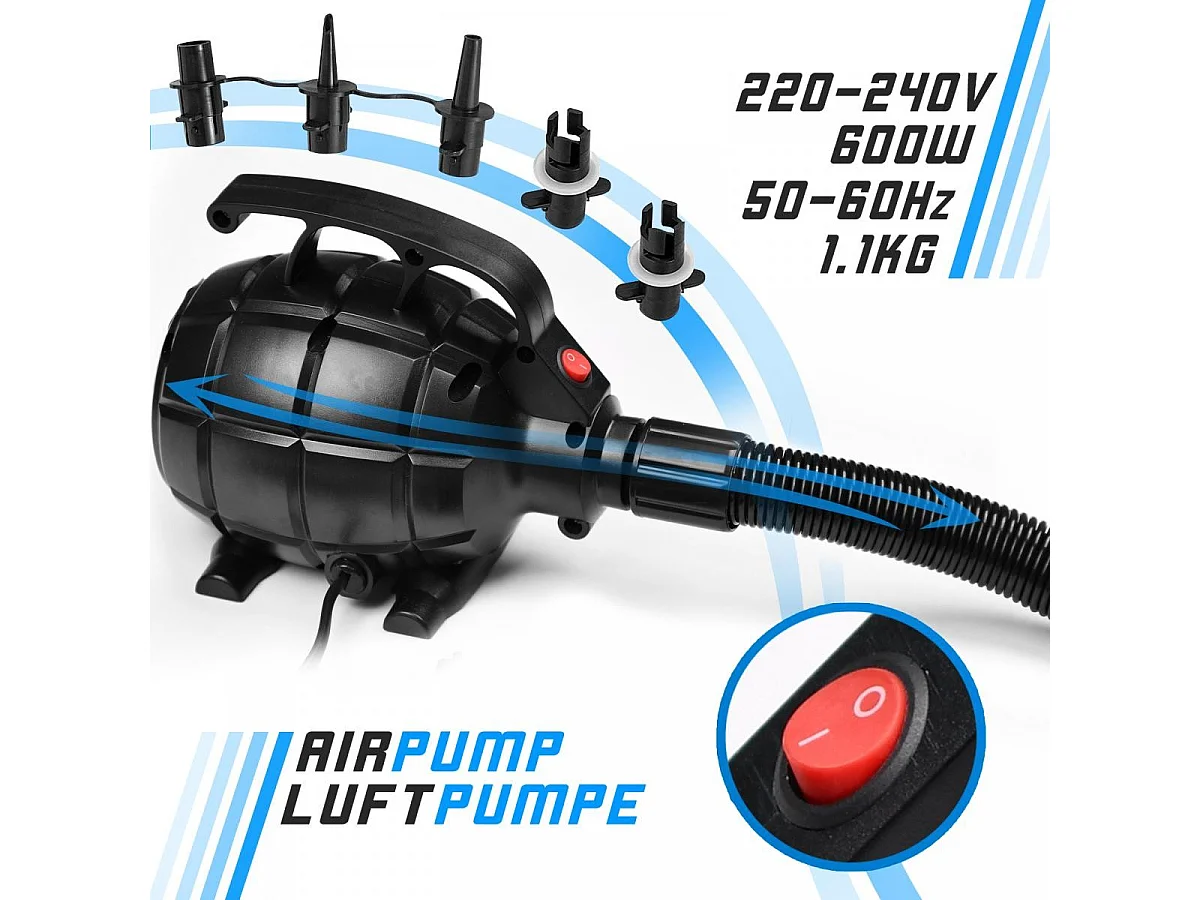 Turnmat / Yogamat - 700 x 100 x 10 cm - met elektrische pomp - Blauw