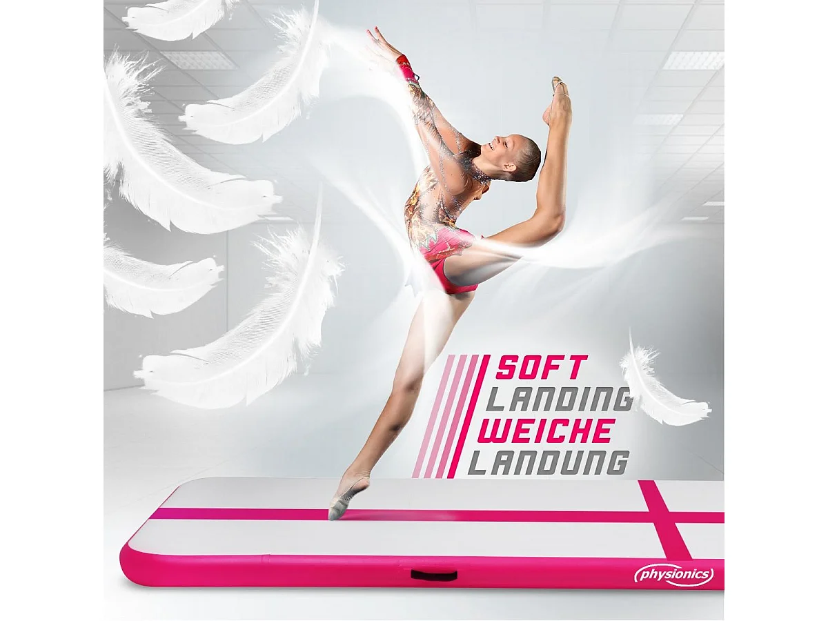 Turnmat / Yogamat - 300 x 100 x 10 cm - met elektrische pomp - Roze