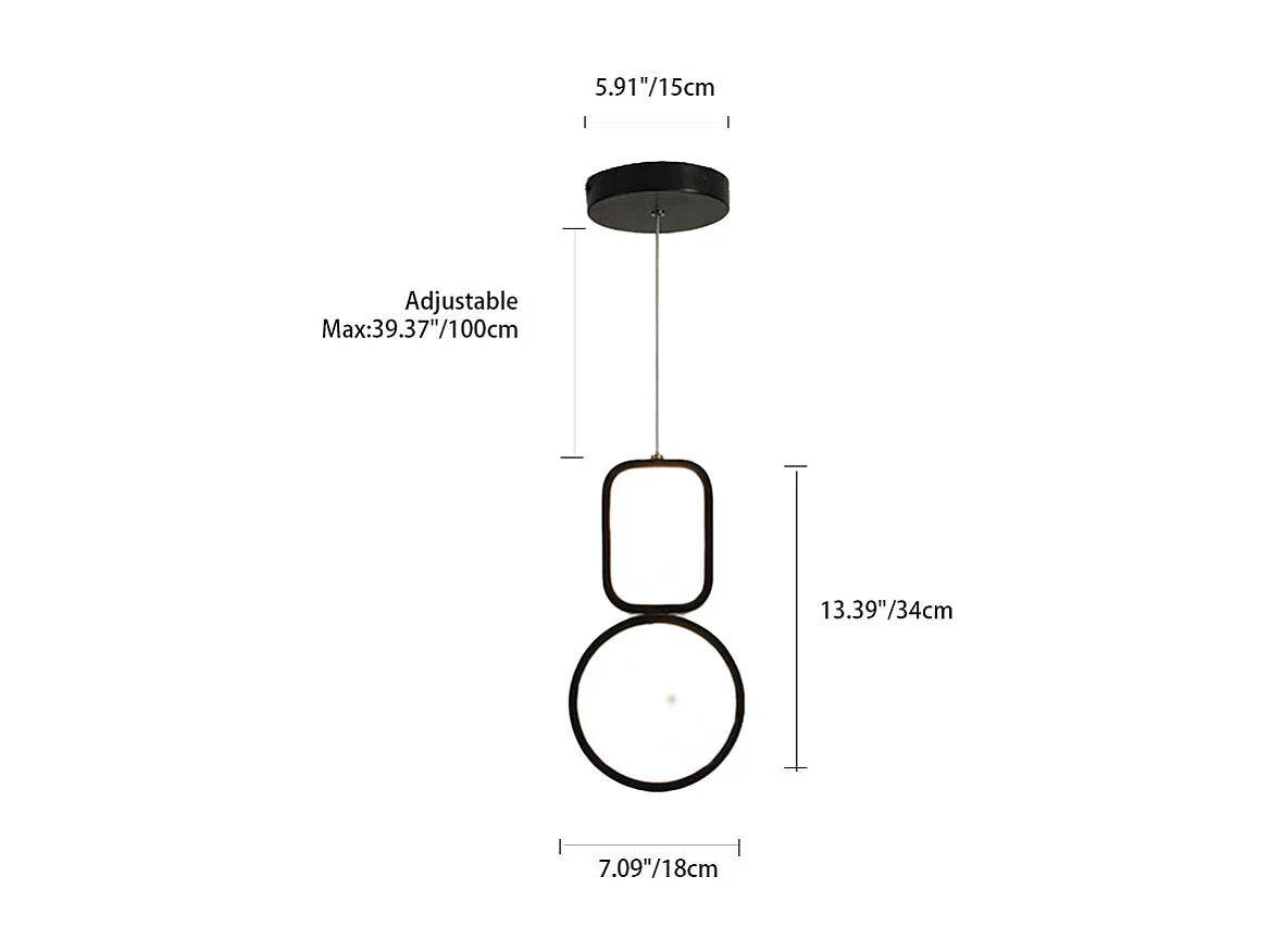 Pendentif plafonnier en fer de style nordique, adapté aux chambres à coucher, aux îles de cuisine et aux salons ,d18cm x h34cm,noir