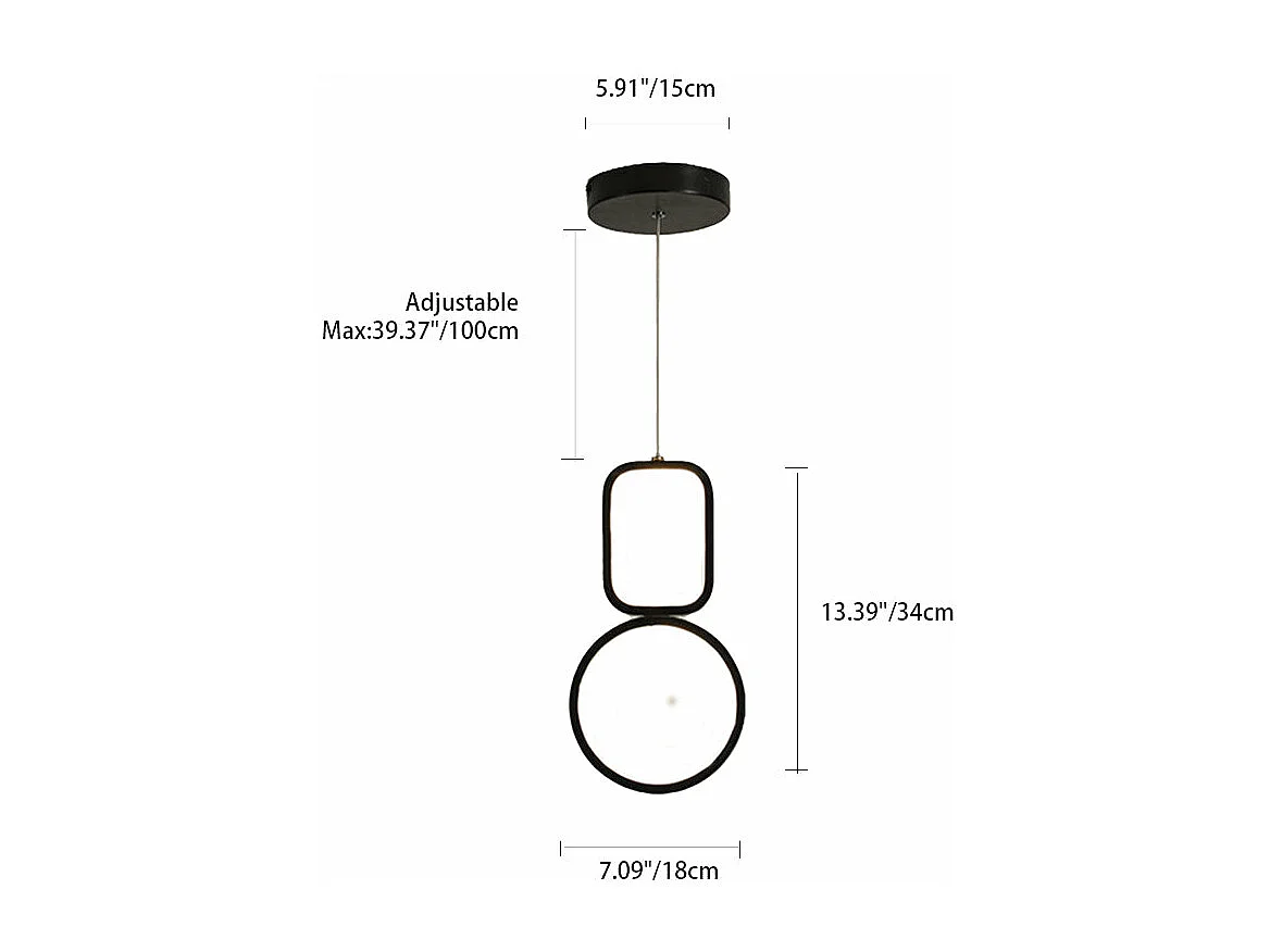 Pendentif plafonnier en fer de style nordique, adapté aux chambres à coucher, aux îles de cuisine et aux salons ,d18cm x h34cm,noir