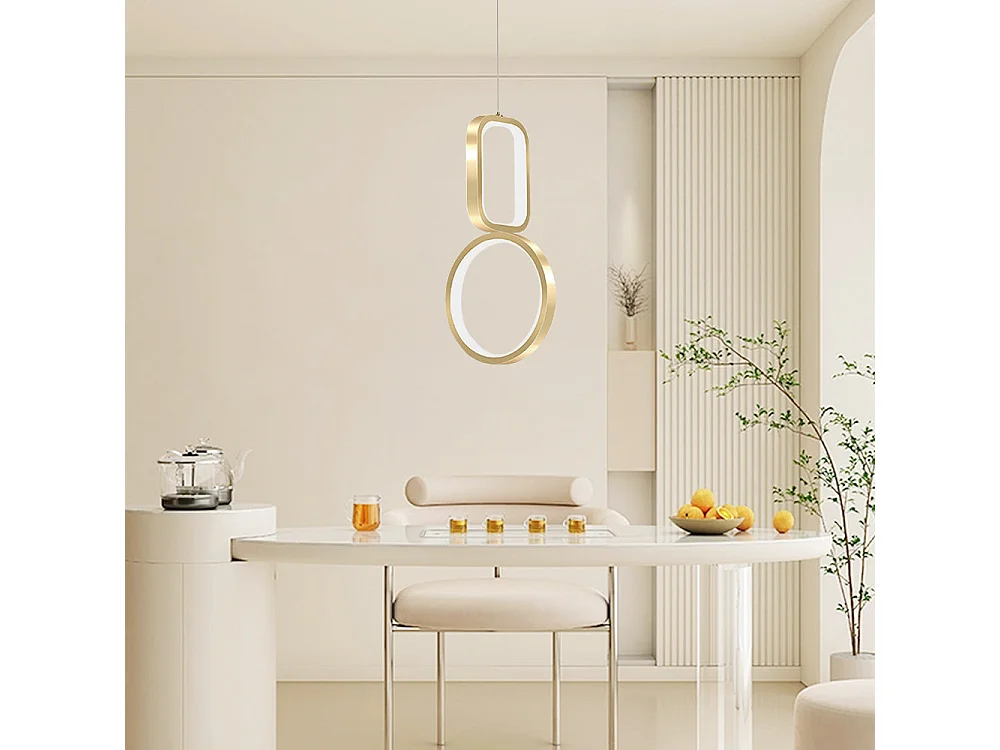 Pendentif plafonnier en fer de style nordique, adapté aux chambres à coucher, aux îles de cuisine et aux salons ,d18cm x h34cm,doré