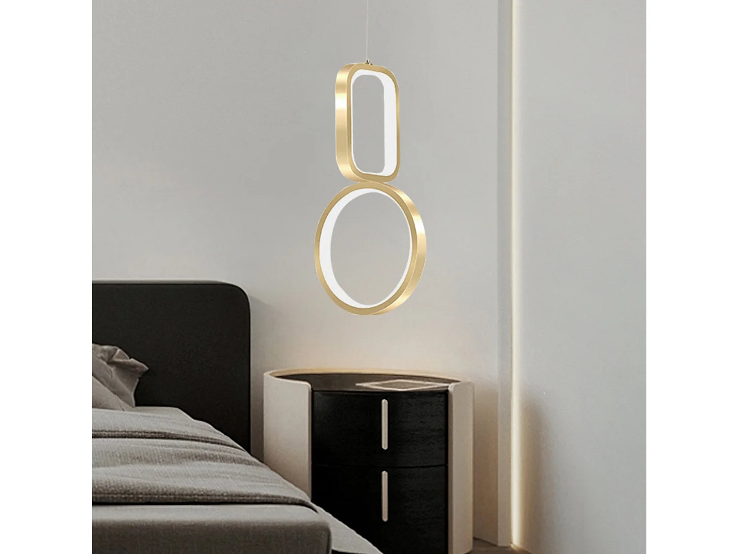 Pendentif plafonnier en fer de style nordique, adapté aux chambres à coucher, aux îles de cuisine et aux salons ,d18cm x h34cm,doré