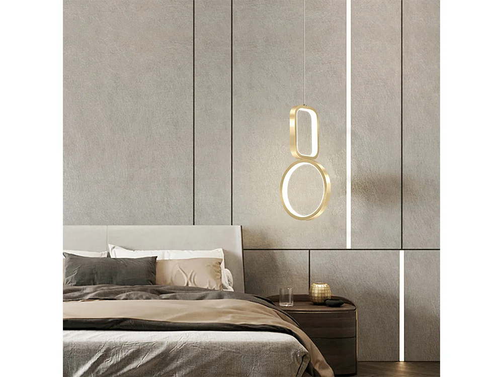 Pendentif plafonnier en fer de style nordique, adapté aux chambres à coucher, aux îles de cuisine et aux salons ,d18cm x h34cm,doré