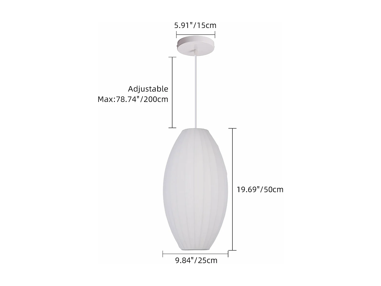 Suspension en polyester moderne et,pour la décoration de la chambre,de l'îlot de cuisine et de la salle à manger,d30 x h60cm,blanc