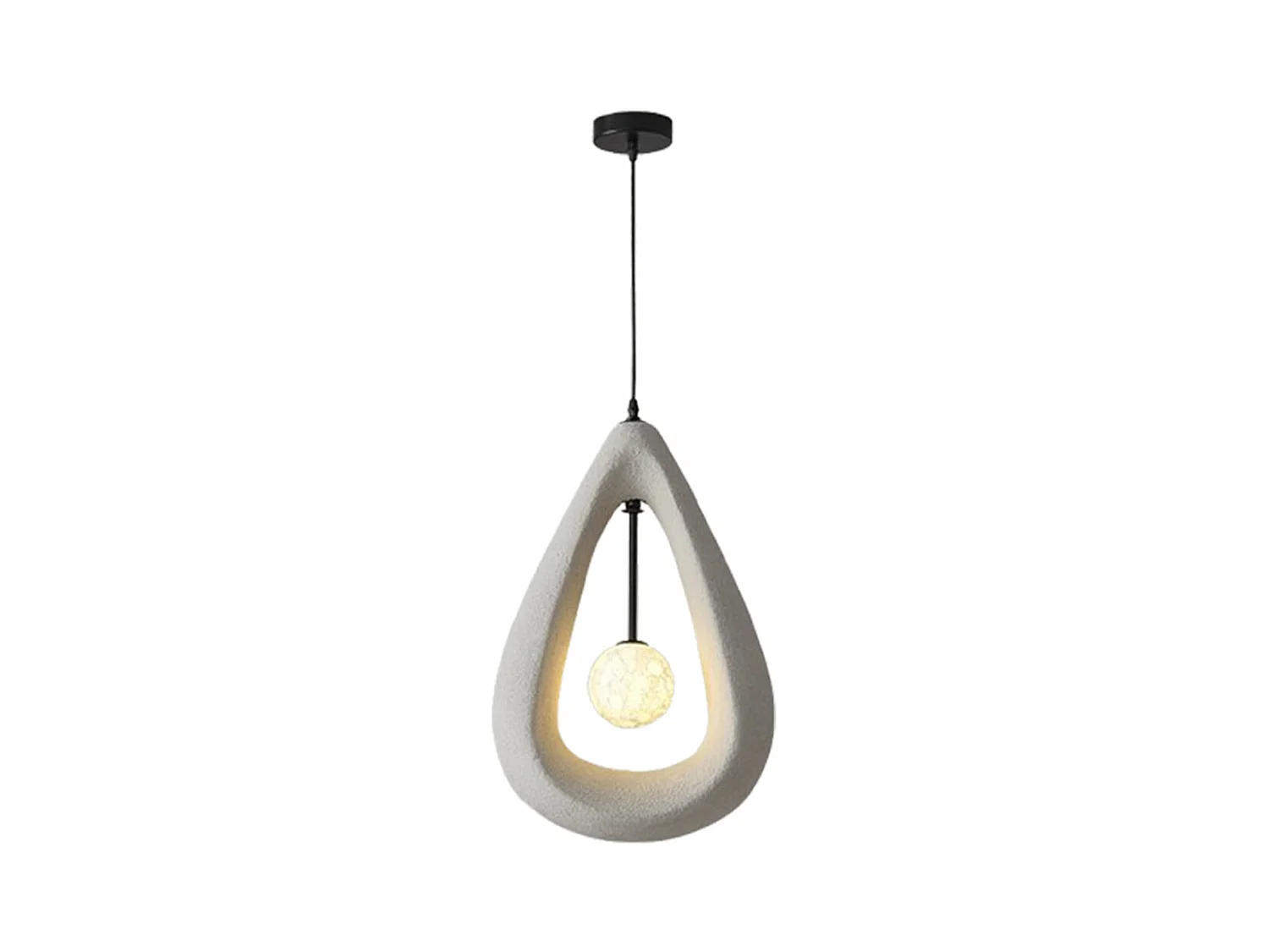 Wine-sabi-lampe plafonnier en polytyrène cage lustre lampe plafond pour salle à manger salon,d33 cm x h50 cm,gris