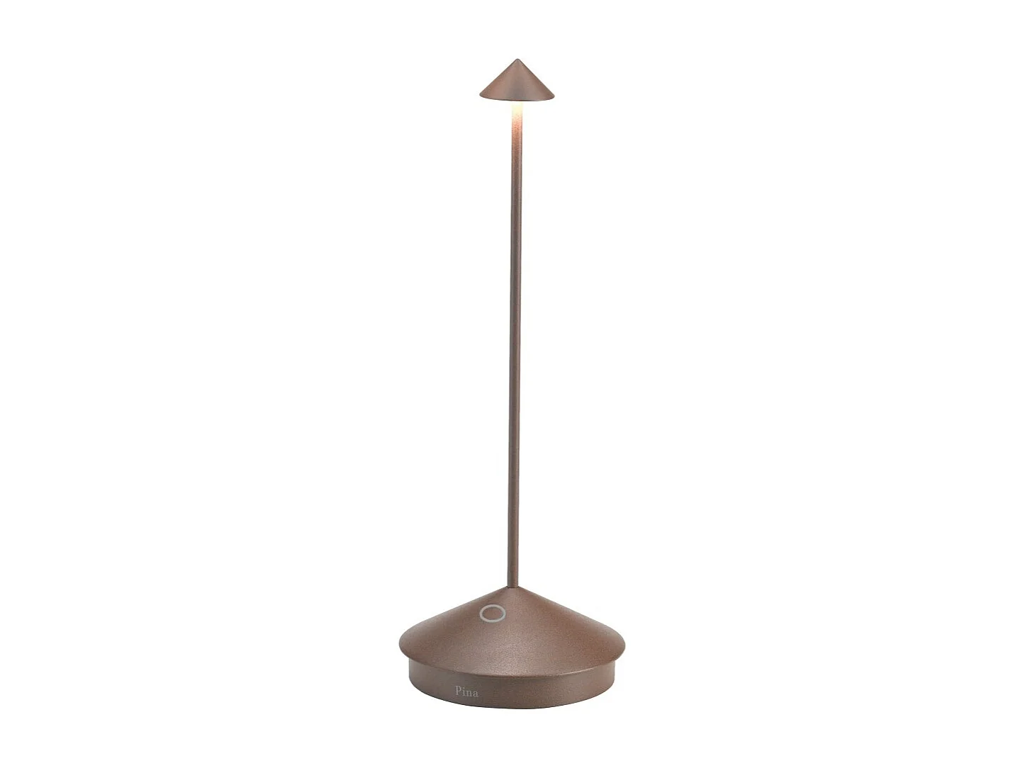 Pina Pro Corten Candeeiro de mesa LED recarregável e regulável sem fios Zafferano 2200-2700-3000K