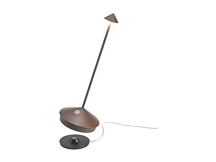Pina Pro Corten Candeeiro de mesa LED recarregável e regulável sem fios Zafferano 2200-2700-3000K
