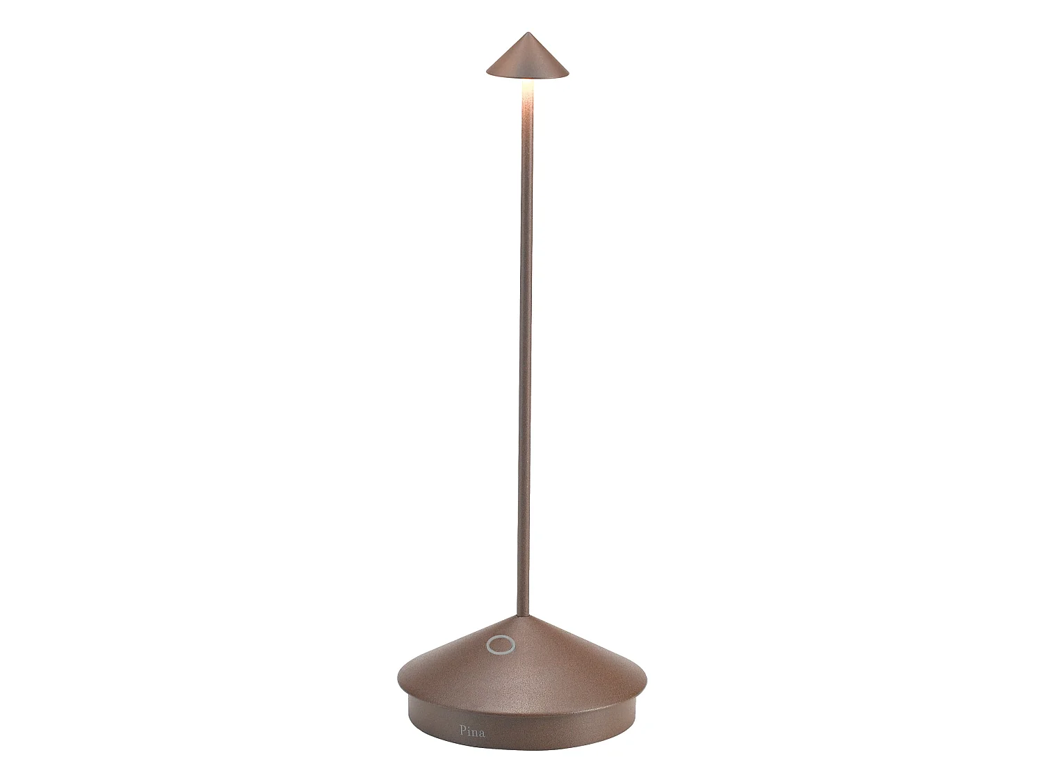 Pina Pro Corten LED-Tischleuchte wiederaufladbar und dimmbar kabellos Zafferano 2200-2700-3000K