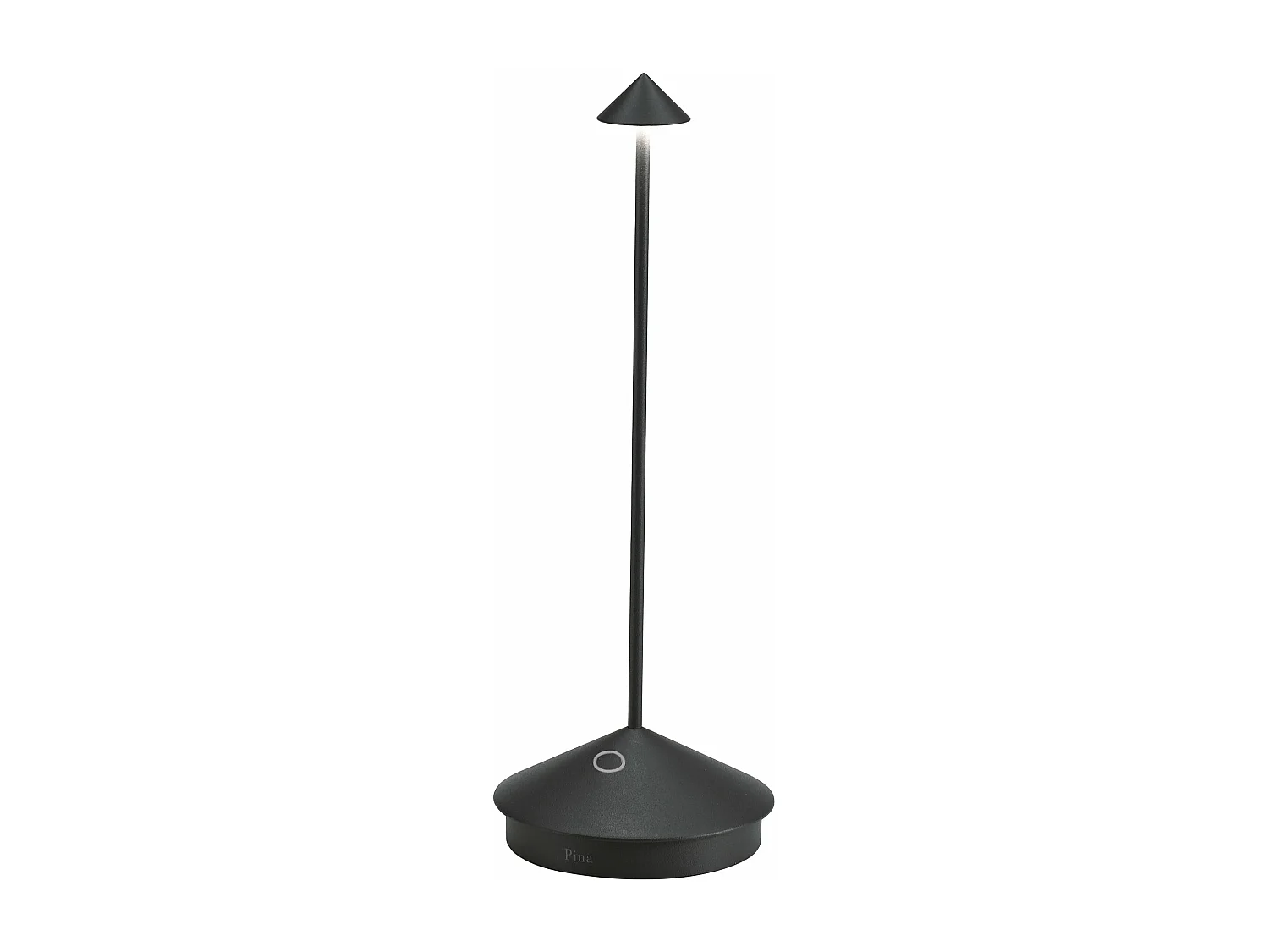 Lampe de table LED Pina Pro Noir Mat rechargeable et dimmable sans fil Zafferano 2200-2700-3000K