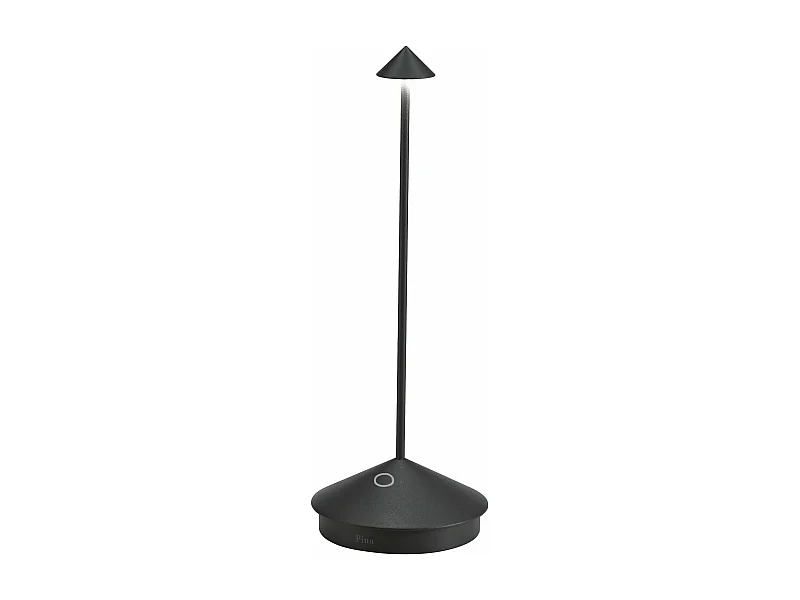 Lampe de table LED Pina Pro Noir Mat rechargeable et dimmable sans fil Zafferano 2200-2700-3000K