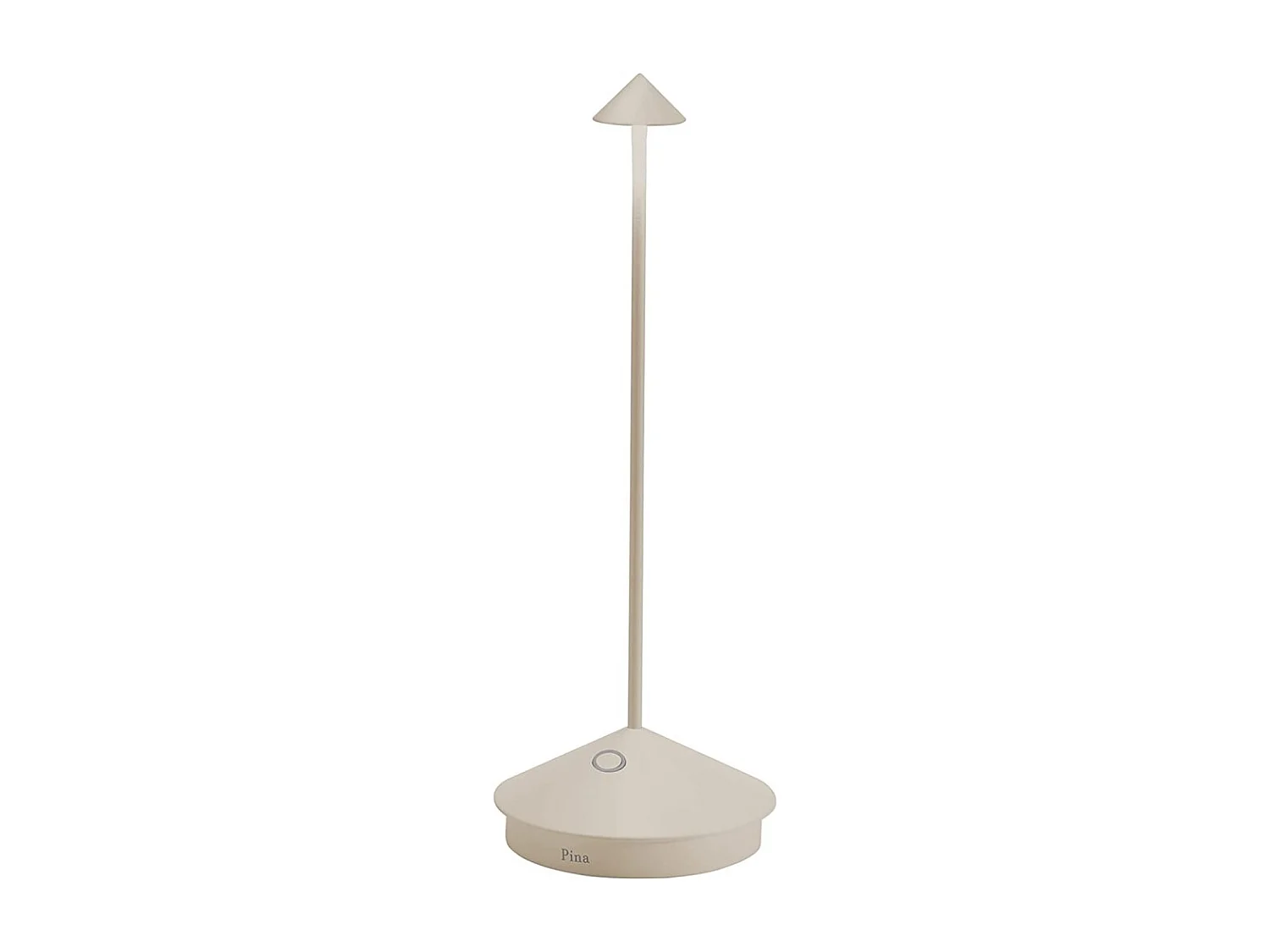 LED-Tischleuchte Pina Pro Sabbia wiederaufladbar und dimmbar kabellos Zafferano 2200-2700-3000K