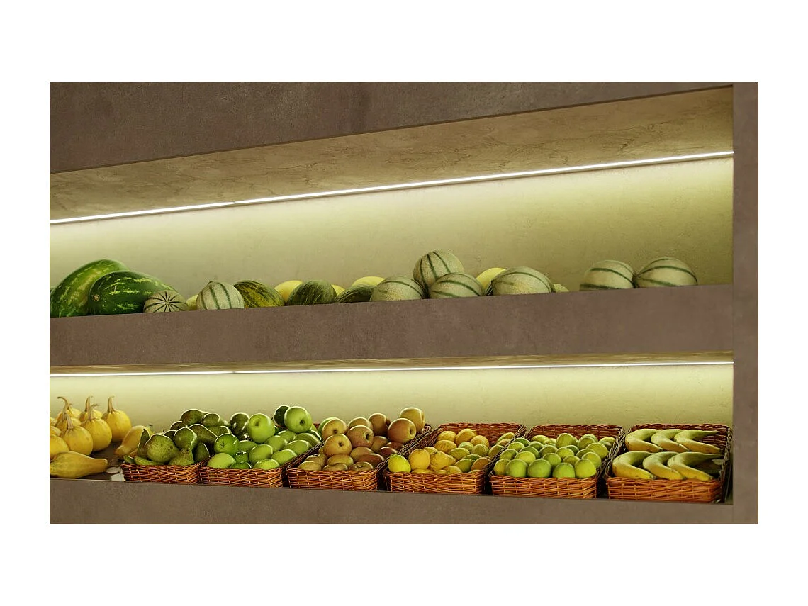 Bande LED pour éclairer le comptoir fruits et légumes Bobine 5m 14,4W/M 90LM/W IP20 5000K