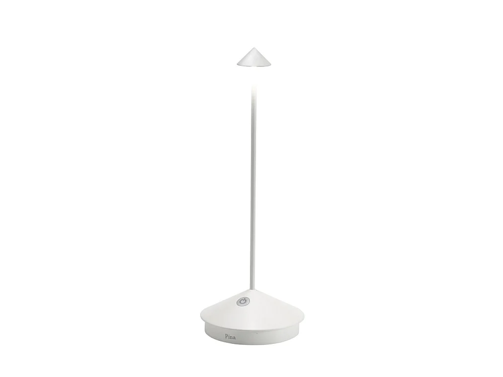 Pina Pro White LED-Tischleuchte wiederaufladbar und dimmbar kabellos Zafferano 2200-2700-3000K