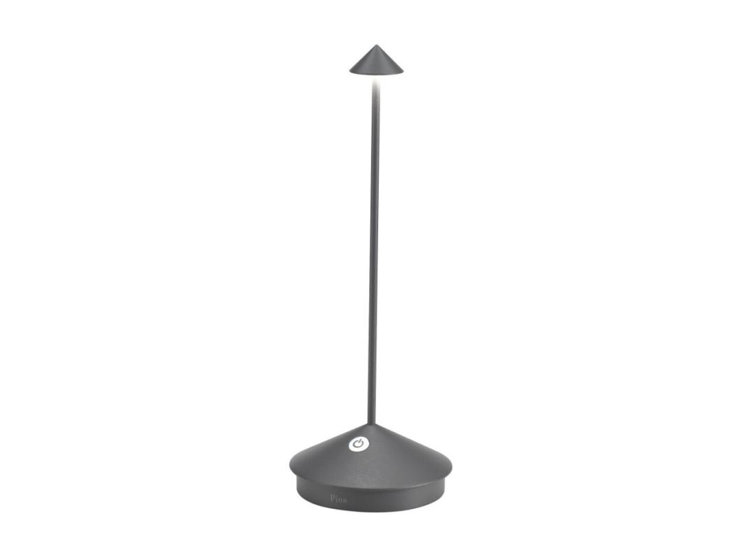 Lampe de table LED Pina Pro Gris Foncé rechargeable et dimmable sans fil Zafferano 2200-2700-3000K