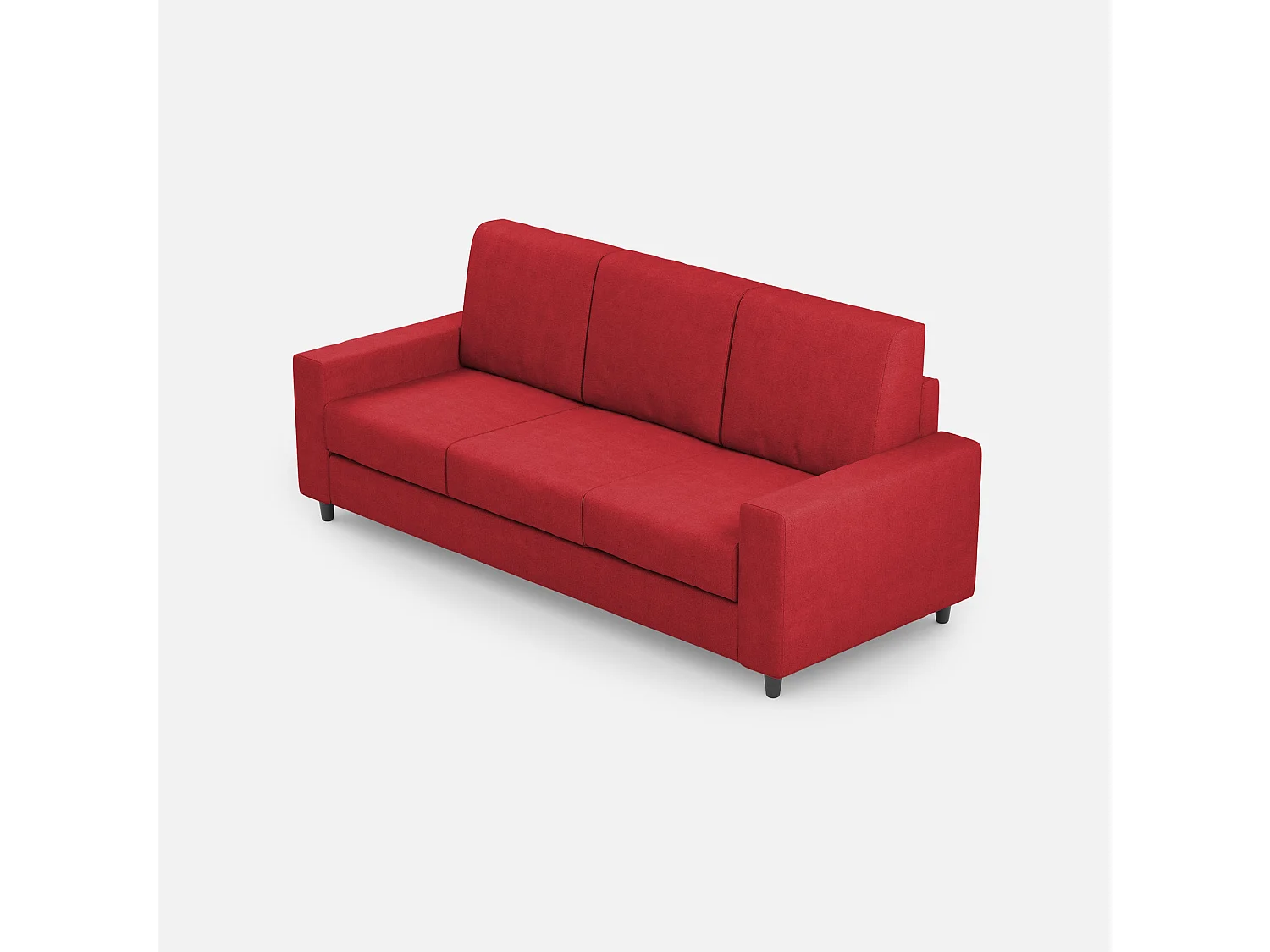 Sakar 3-zitsbank (drie zitplaatsen van 60cm) buitenafmetingen L.208cm kleur rood