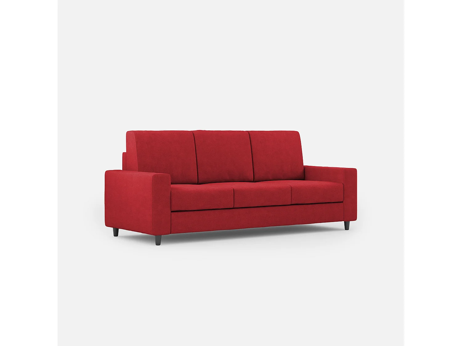 Sakar 3-zitsbank (drie zitplaatsen van 60cm) buitenafmetingen L.208cm kleur rood