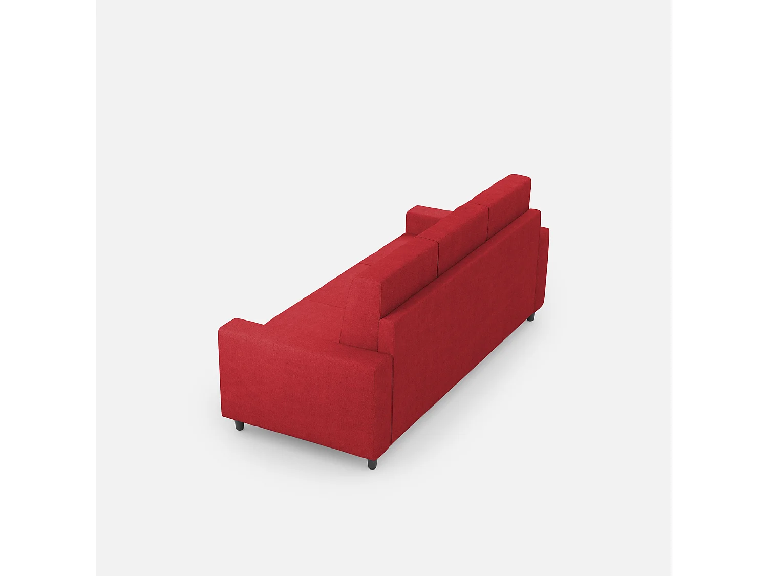 Sakar 3-zitsbank (drie zitplaatsen van 60cm) buitenafmetingen L.208cm kleur rood