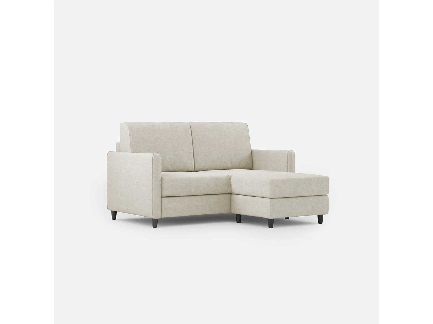 Canapé Karay 2 places (deux places 60cm) + pouf dimensions extérieures L.138 P.155 coloris lait