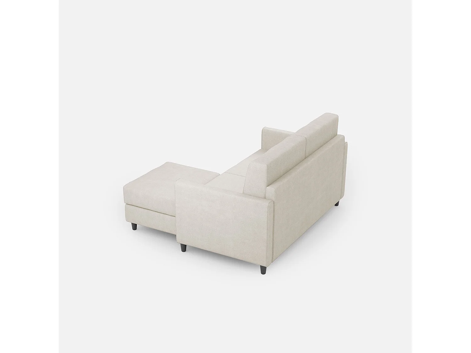 Canapé Karay 2 places (deux places 60cm) + pouf dimensions extérieures L.138 P.155 coloris lait