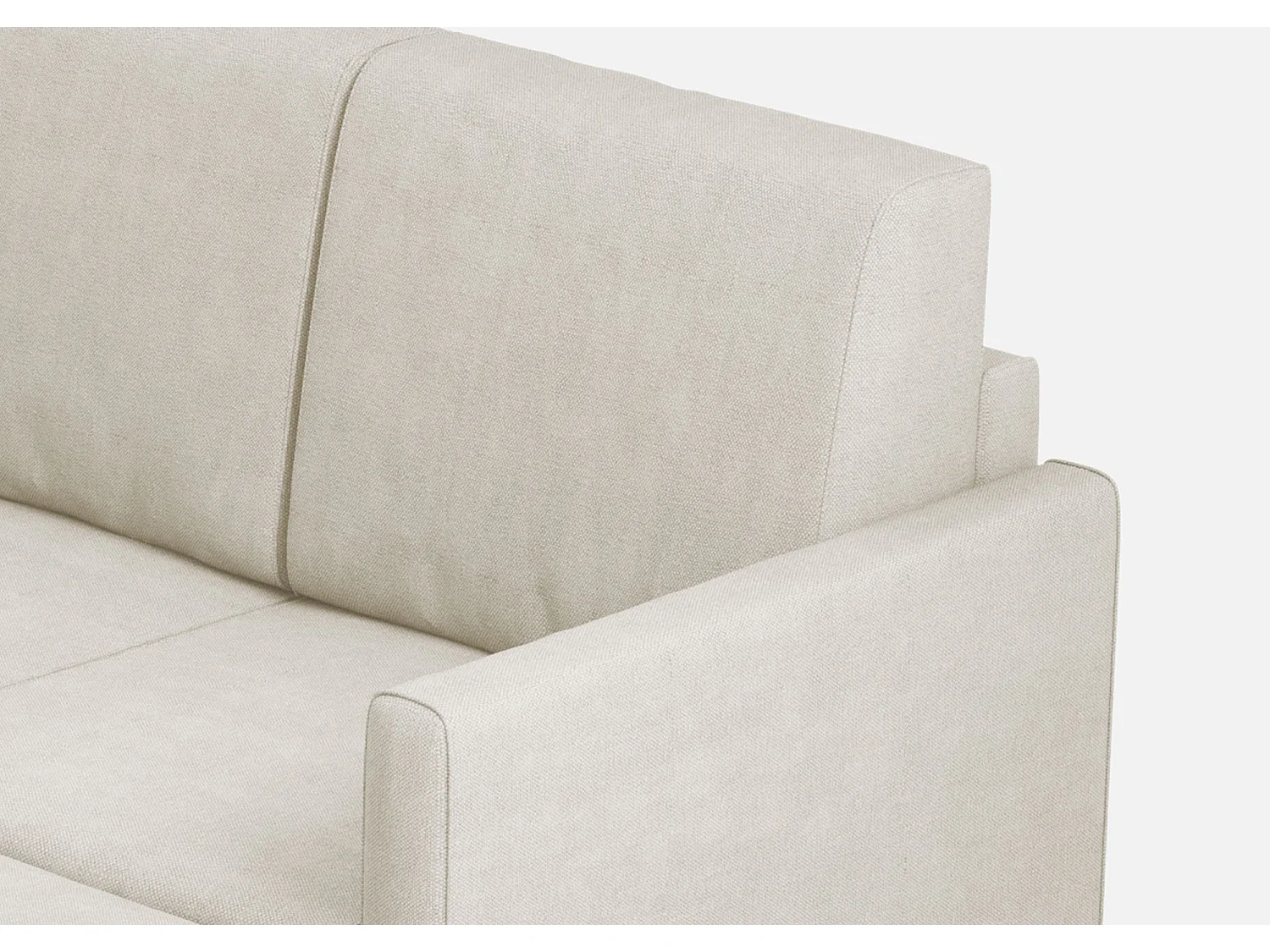 Canapé Karay 2 places (deux places 60cm) + pouf dimensions extérieures L.138 P.155 coloris lait