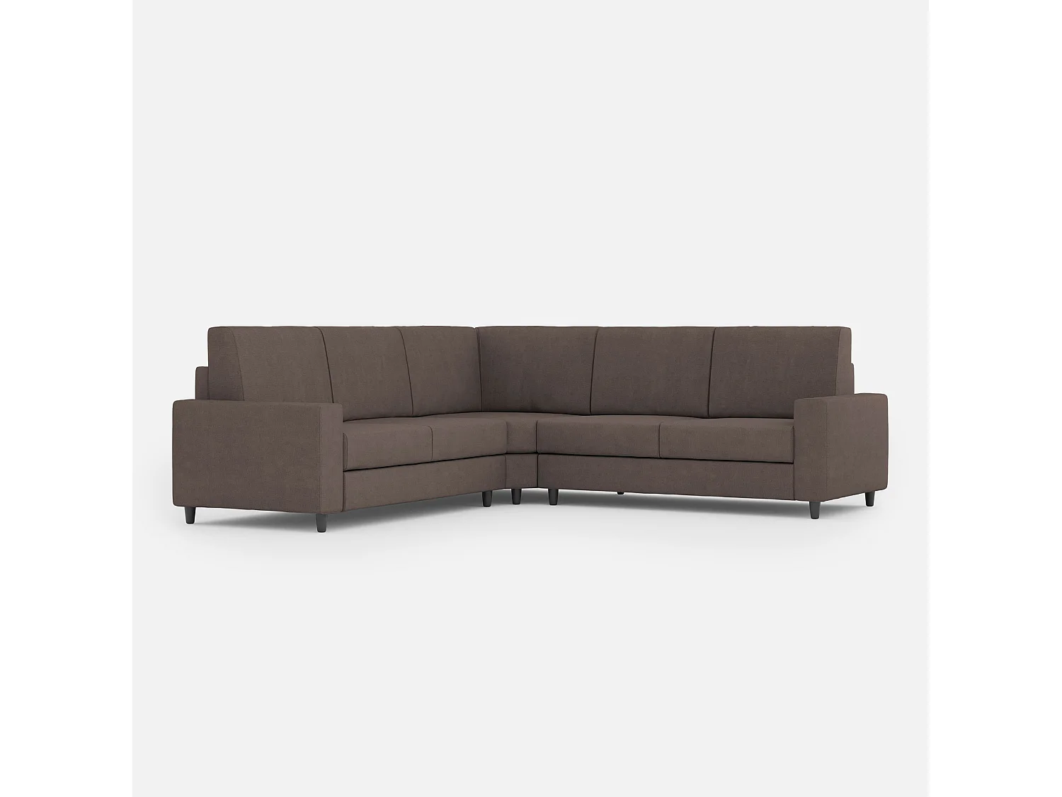 Divano Sakar 2 posti (due sedute da 60cm)+ angolo + divano 2 posti (due sedute da 60cm) misure esterne L.226x226 colore talpa