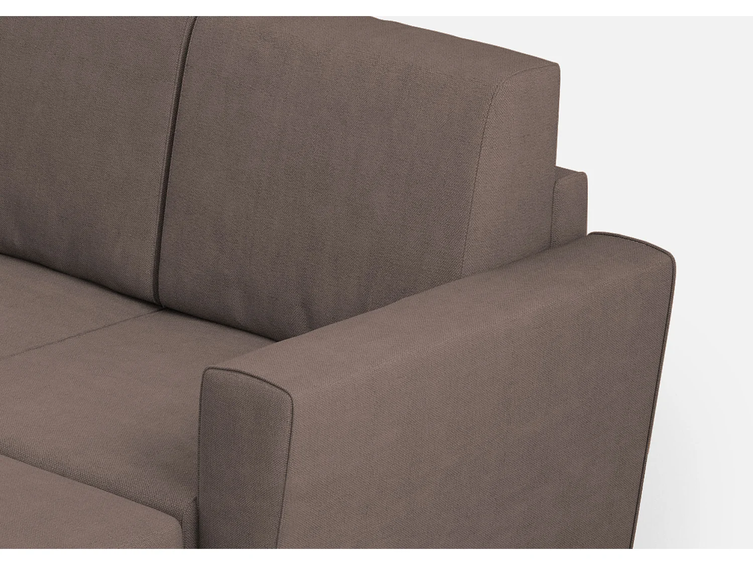 Divano Yasel 2 posti (due sedute da 60cm) + pouf misure esterne L.152 P.155 colore talpa