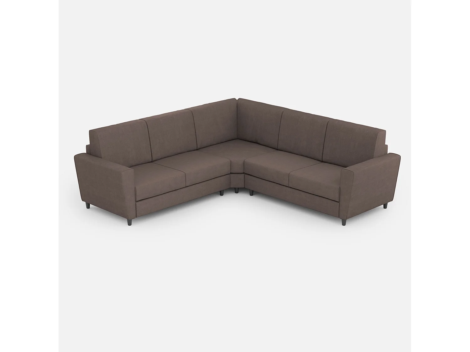 Sofá Yasel de 2 lugares (dois assentos de 60 cm) + canto + sofá de 2 lugares (dois assentos de 60 cm) dimensões externas L.228x228 cinza