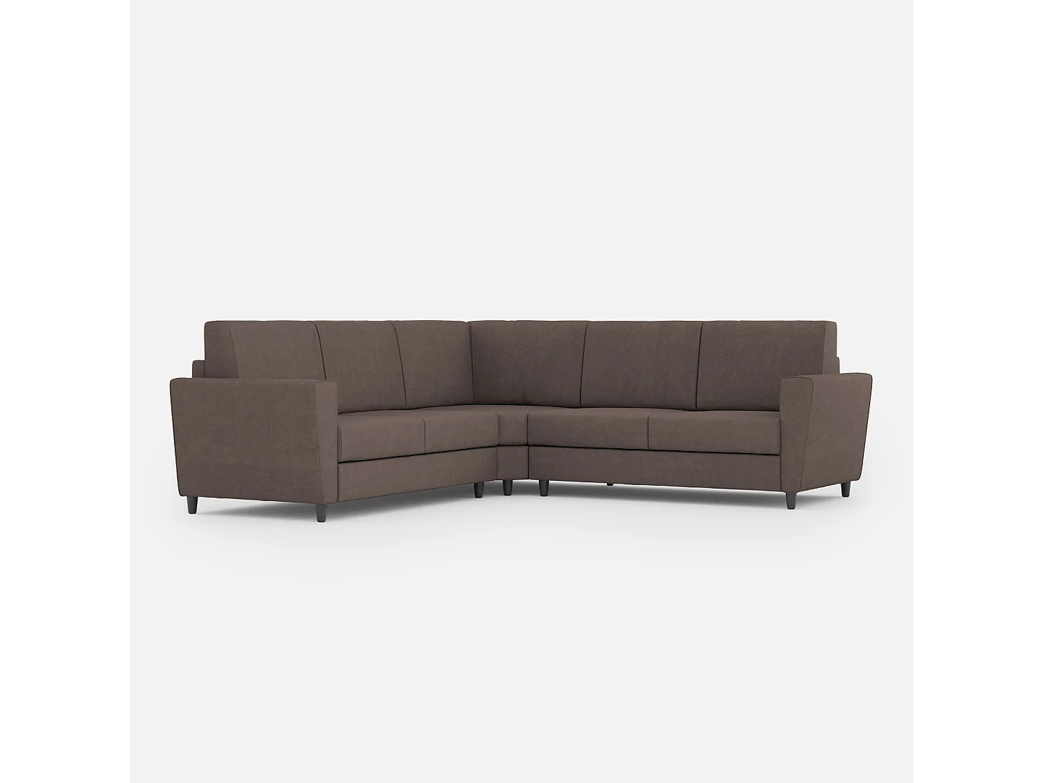 Sofá Yasel de 2 lugares (dois assentos de 60 cm) + canto + sofá de 2 lugares (dois assentos de 60 cm) dimensões externas L.228x228 cinza